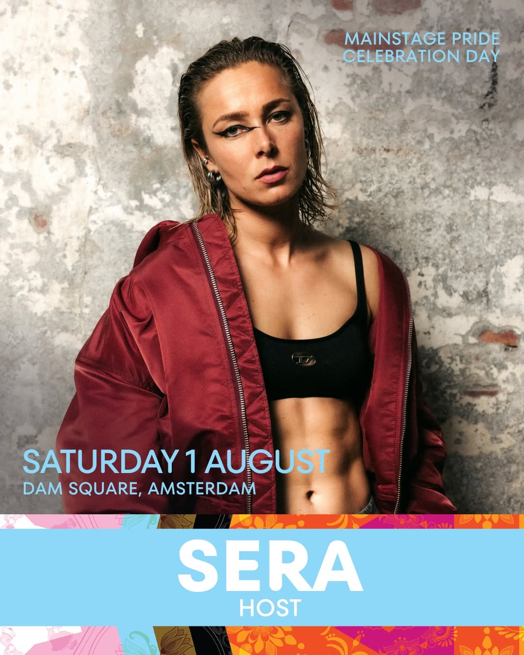 Sera, host on Saturday 1 August, Dam Square Amsterdam