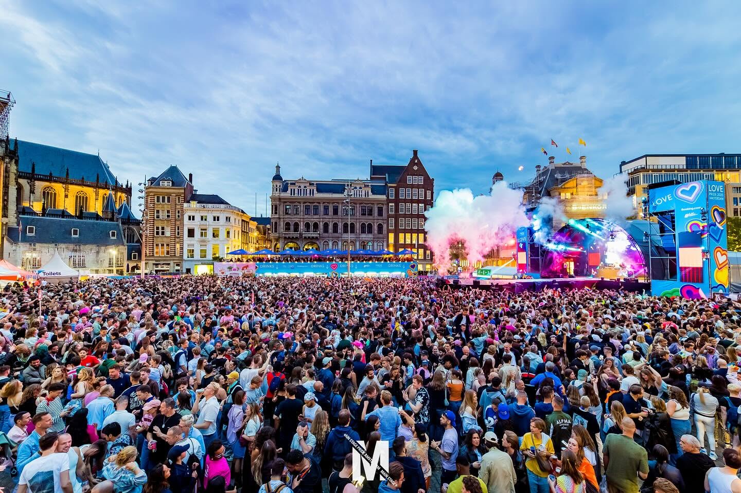 Mainstage under blue light beams